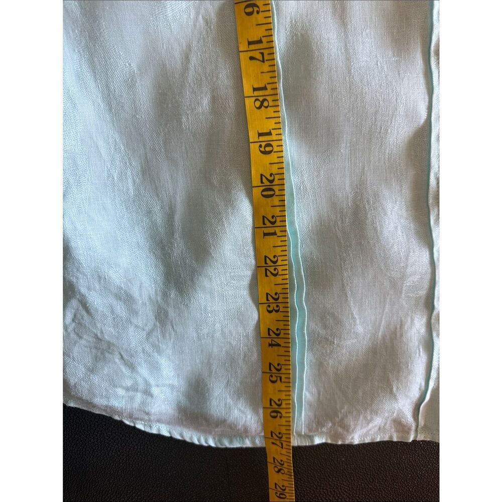 Tommy Bahama Seafoam Green Textured Linen Button-Front Shirt coastal cover up M - Picture 9 of 10